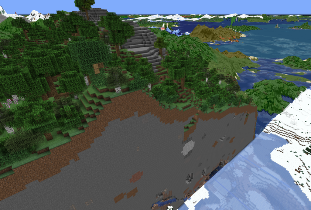A glitch caused by world generation changes
